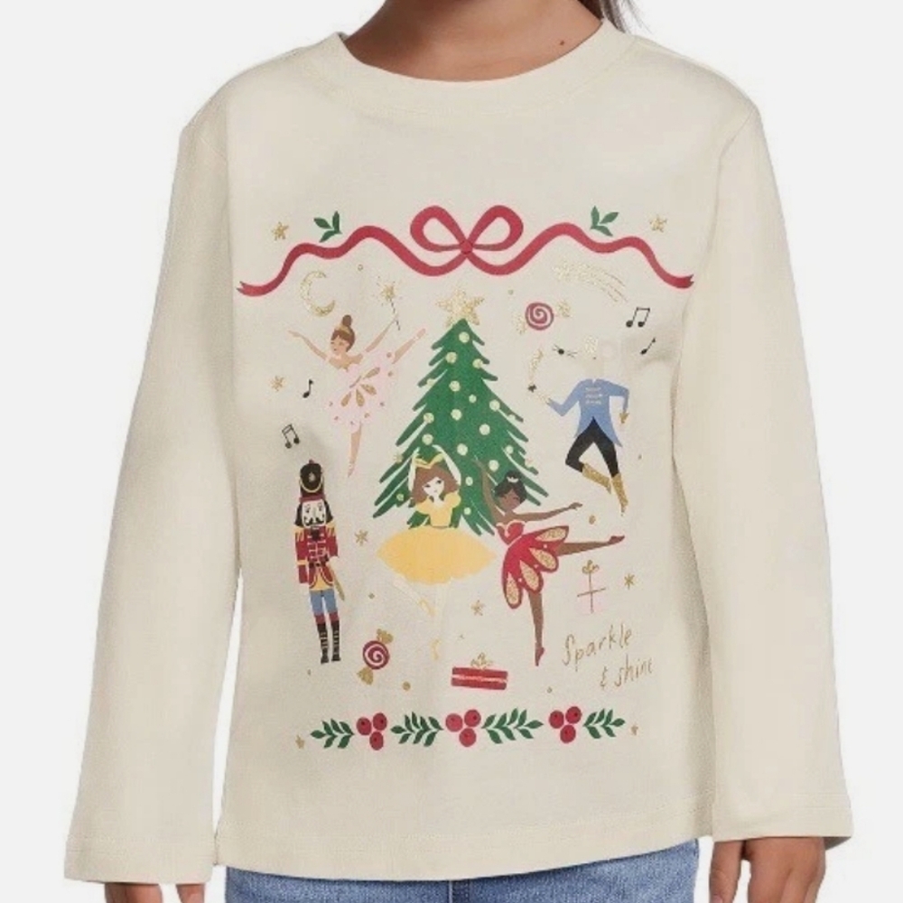Nutcracker CHRISTMAS Ballet toddler shirt, sparkle and shine, 3T